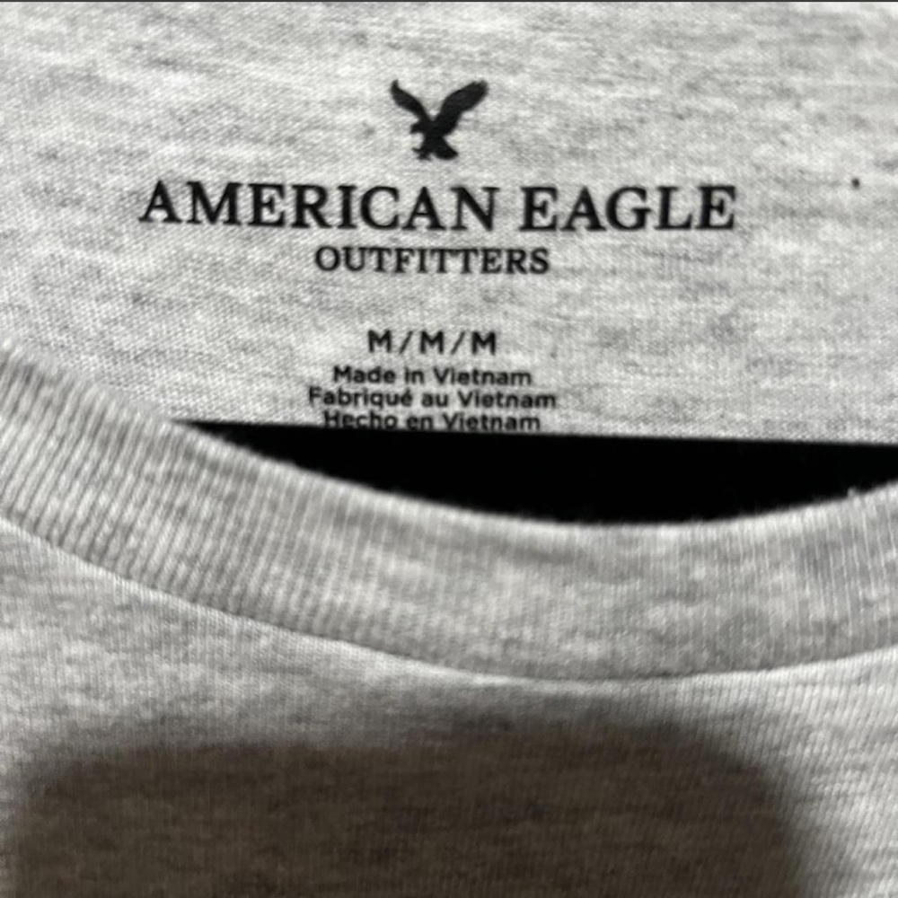 American Eagle Outfitters Gray Logo Short Sleeve Tee - Picture 5 of 5